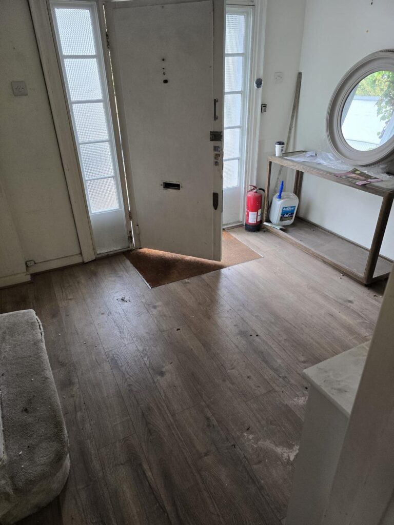 Period property hallway before asbestos removal